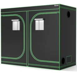 Costway 4x8 Grow Tent, 96''x48''x80'' High Reflective Mylar W/Observation Window GrayBlack -Garden & Outdoors GUEST 2fd854ce 90d1 4e9b b450 4cda76dfa04f