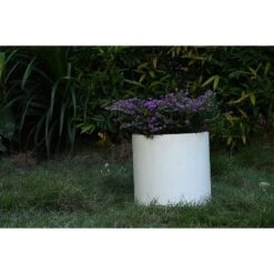 Rosemead Home & Garden, Inc. 10" Wide Kante Lightweight Modern Concrete Outdoor Planter Pot Pure White -Garden & Outdoors GUEST 31d4d349 8bbe 400a 8862 1fb32363c5d9