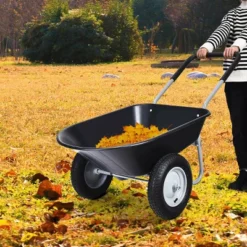 Costway 2 Tire Wheelbarrow Cart Heavy-duty Dolly Utility Cart Black 18 Costway 2 Tire Wheelbarrow Cart Heavy-duty Dolly Utility Cart Black -Garden & Outdoors GUEST 3323e6e8 318d 4e91 84df 487a518a5b41