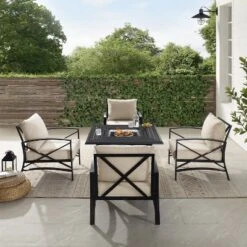 Kaplan 5pc Outdoor Conversation Set With Dante Fire Table & 4 Arm Chairs - Oatmeal - Crosley 17 Kaplan 5pc Outdoor Conversation Set With Dante Fire Table & 4 Arm Chairs - Oatmeal - Crosley -Garden & Outdoors GUEST 333005de abbc 44fb 8944 f3c7805373a2