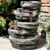 Sunnydaze Decor Sunnydaze 31"H Electric Polyresin And Fiberglass Lighted Cobblestone Waterfall Outdoor Water Fountain With LED Lights -Garden & Outdoors GUEST 337ca9f9 c334 49ca 9f6d 8e459feaa42c