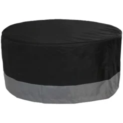 Sunnydaze Decor Sunnydaze Outdoor Heavy-Duty Weather-Resistant 300D Polyester Round 2-Tone Fire Pit Cover - Gray And Black -Garden & Outdoors GUEST 33c3aa79 d8f5 44bd 92ad 80d02f2b53b3