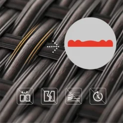 6pc Outdoor Rattan Wicker Sectional Sofa Set - Blue - Captiva Designs -Garden & Outdoors GUEST 33f88398 2365 4cfd ac95 155381db5ae2