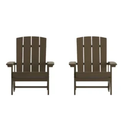 Merrick Lane Set Of 2 Adirondack Patio Chairs With Vertical Lattice Back And Weather Resistant Frame -Garden & Outdoors GUEST 34210fd9 2f9c 44bd ad73 f32d30ab3df6