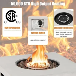 Tangkula 34" Square Concrete Propane Fire Pit Table W/ Lava Rocks Rain Cover 50,000 BTU 16 Tangkula 34" Square Concrete Propane Fire Pit Table W/ Lava Rocks Rain Cover 50,000 BTU -Garden & Outdoors GUEST 34a0b95b cfa9 4a50 843c 6fb13c27dc9d