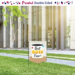 Big Dot Of Happiness Happy Boss's Day - Outdoor Home Decorations - Double-Sided Best Boss Ever Garden Flag - 12 X 15.25 Inches