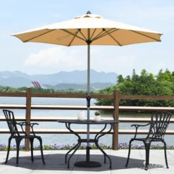 Costway 9' Patio Market Umbrella Outdoor Table Aluminum Crank W/8 Rib -Garden & Outdoors GUEST 3779ff45 81ec 47df 8185 ff252dfd5248
