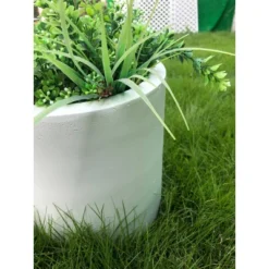 Rosemead Home & Garden, Inc. 10" Wide Kante Lightweight Modern Concrete Outdoor Planter Pot Pure White -Garden & Outdoors GUEST 3839d0c0 7e50 446f b13e bcb2ce54722e