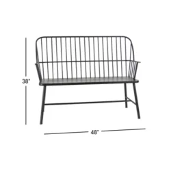 Traditional Outdoor Patio Bench - Black - Olivia & May 21 Traditional Outdoor Patio Bench - Black - Olivia & May -Garden & Outdoors GUEST 3840f8e5 7216 4e72 afc9 0d46c04c0043