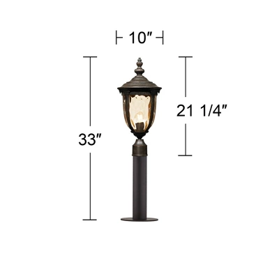 John Timberland Outdoor Post Light Fixture LED Veranda Bronze 33" Clear Hammered Glass For Exterior House Porch Patio Garden Yard 6 John Timberland Outdoor Post Light Fixture LED Veranda Bronze 33" Clear Hammered Glass For Exterior House Porch Patio Garden Yard - Image 4