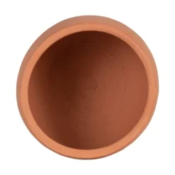 White Ticking Stripe Terracotta Planter - Foreside Home & Garden