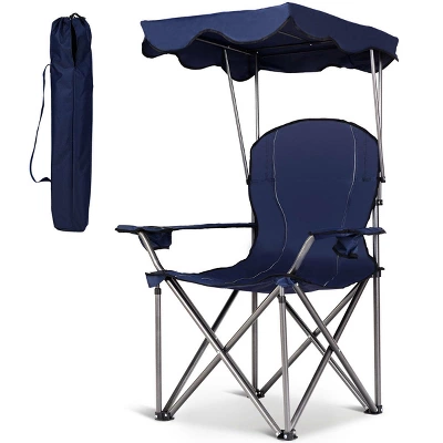 Costway Portable Folding Beach Canopy Chair W/ Cup Holders Bag Camping Hiking Outdoor 5 Costway Portable Folding Beach Canopy Chair W/ Cup Holders Bag Camping Hiking Outdoor - Image 3