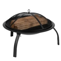 Flash Furniture 22.5" Foldable Wood Burning Firepit With Mesh Spark Screen And Poker -Garden & Outdoors GUEST 3cfadf2f abbd 4208 a00f 7633067ddc3e