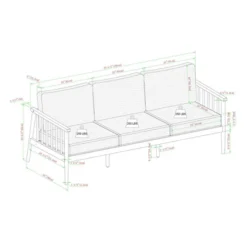 Saracina Home Modern Boho Eucalyptus Outdoor Spindle Sofa With Cushions -Garden & Outdoors GUEST 3d8e4406 bf24 47ef b778 46137a40d20d