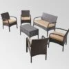 Cordoba 6pc Wicker Conversation Set - Brown/Tan - Christopher Knight Home -Garden & Outdoors GUEST 3e3200cf 752c 40f2 bc9d 2e774862b0d5