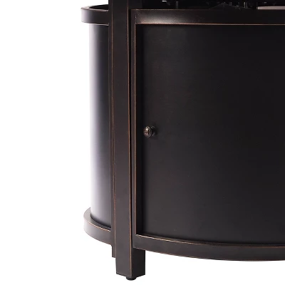 5pc Set With 44" Round Outdoor Aluminum Fire Pit Table & Four Swivel Rocking Chairs & Wind Blocker Lid - Oakland Living 8 5pc Set With 44" Round Outdoor Aluminum Fire Pit Table & Four Swivel Rocking Chairs & Wind Blocker Lid - Oakland Living - Image 6