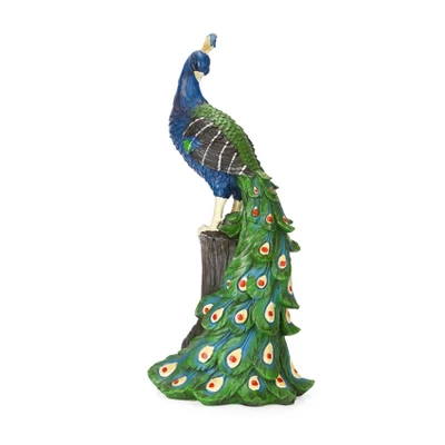 Techko Maid Peacock Meditating Solar Outdoor Garden Statue Decor With Spotlight 8 Techko Maid Peacock Meditating Solar Outdoor Garden Statue Decor With Spotlight - Image 6