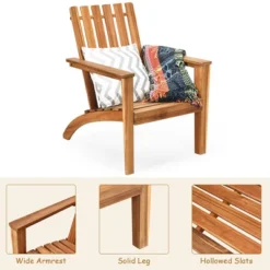 Costway 2PCS Patio Acacia Wood Adirondack Chair Lounge Armchair Durable Outdoor Garden 17 Costway 2PCS Patio Acacia Wood Adirondack Chair Lounge Armchair Durable Outdoor Garden -Garden & Outdoors GUEST 421c1fd2 d944 4cf9 8879 5961557b0037