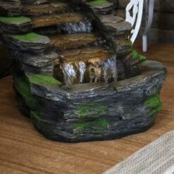 Sunnydaze Decor Sunnydaze 14"H Electric Polyresin Shale Falls Outdoor Water Fountain With LED Lights 26 Sunnydaze Decor Sunnydaze 14"H Electric Polyresin Shale Falls Outdoor Water Fountain With LED Lights -Garden & Outdoors GUEST 428c832b 8363 4076 8af7 2001a5d28721