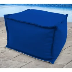 Outdoor Bean Filled Pouf/Ottoman In Sunbrella Canvas Pacific Blue - Jordan Manufacturing 6 Outdoor Bean Filled Pouf/Ottoman In Sunbrella Canvas Pacific Blue - Jordan Manufacturing -Garden & Outdoors GUEST 42a2f974 f9a7 485e 9161 e6b99c7710cb