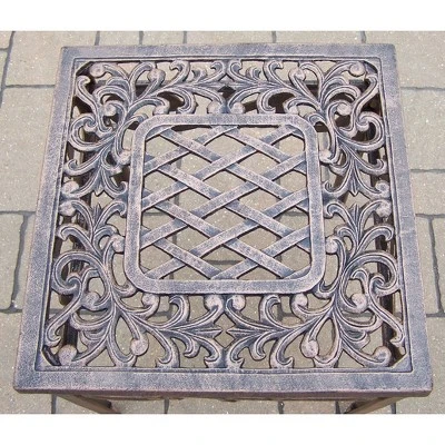 Mississippi 17" Outdoor Cast Aluminum Square Table - Oakland Living 3 Mississippi 17" Outdoor Cast Aluminum Square Table - Oakland Living