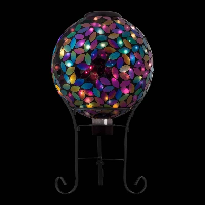 11" Solar Mosaic Iron/Glass Gazing Globe With Stand Purple - Alpine Corporation 8 11" Solar Mosaic Iron/Glass Gazing Globe With Stand Purple - Alpine Corporation - Image 6