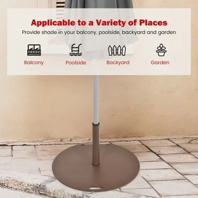 Costway 9ft Patio Umbrella Outdoor W/ 50 LBS Round Umbrella Stand W/ Wheels 5 Costway 9ft Patio Umbrella Outdoor W/ 50 LBS Round Umbrella Stand W/ Wheels - Image 3