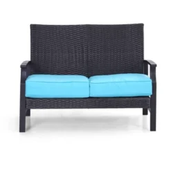 Rattan Wicker Patio Loveseat - Captiva Designs