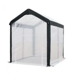 Spring Gardener Gable Enclosed UV Resistant Walk In Outdoor Garden Greenhouse With Screened Roll Up Windows And Fabric Cover