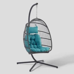 Toluca Hanging Outdoor Boho Egg Chair With Cushion - Saracina Home -Garden & Outdoors GUEST 462e2db3 7851 4b55 bb1f 67b61b58991b
