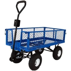 Sunnydaze Decor Sunnydaze Outdoor Lawn And Garden Heavy-Duty Durable Steel Mesh Utility Dump Wagon Cart With Removable Sides -Garden & Outdoors GUEST 47b920d0 9726 4fc2 ada2 23ff0244062d