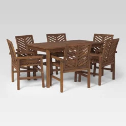 7pc Slatted Chevron Acacia Patio Dining Set - Saracina Home 26 7pc Slatted Chevron Acacia Patio Dining Set - Saracina Home -Garden & Outdoors GUEST 4871da67 cad9 4005 bad1 36caadb12835