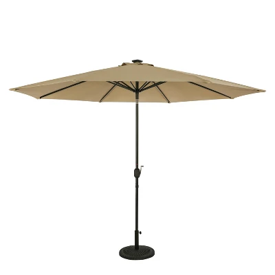 11' X 11' Calypso II Market Patio Umbrella With Solar LED Strip Lights Champagne - Island Umbrella 3 11' X 11' Calypso II Market Patio Umbrella With Solar LED Strip Lights Champagne - Island Umbrella