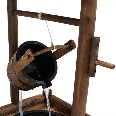 Sunnydaze Decor Sunnydaze 46"H Fir Wood Rustic Wishing Well Outdoor Water Fountain 5 Sunnydaze Decor Sunnydaze 46"H Fir Wood Rustic Wishing Well Outdoor Water Fountain - Image 3