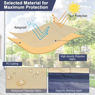 Costway Patio 90''x50'' Dining Set Cover Rectangle Table Chair Waterproof Handle Air Vent 7 Costway Patio 90''x50'' Dining Set Cover Rectangle Table Chair Waterproof Handle Air Vent - Image 5