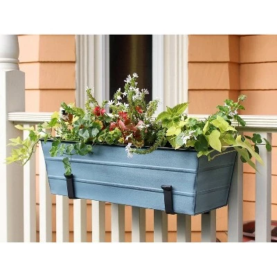 ACHLA Designs Galvanized With Wall Brackets Rectangular Steel Planter Boxes 4 ACHLA Designs Galvanized With Wall Brackets Rectangular Steel Planter Boxes - Image 2