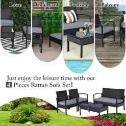 Costway 8PCS Patio Rattan Furniture Set Garden Deck 15 Costway 8PCS Patio Rattan Furniture Set Garden Deck -Garden & Outdoors GUEST 4f6746c1 1155 49c7 b585 571e68f2dbed