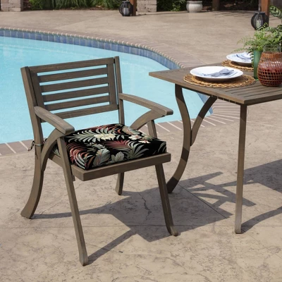 Arden Selections Simone Tropical Outdoor Seat Pad Black 3 Arden Selections Simone Tropical Outdoor Seat Pad Black