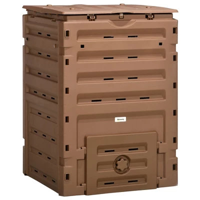 Outsunny 120 Gallon Compost Bin, Large Composter With 80 Vents And 2 Sliding Doors, Lightweight & Sturdy 9 Outsunny 120 Gallon Compost Bin, Large Composter With 80 Vents And 2 Sliding Doors, Lightweight & Sturdy - Image 7