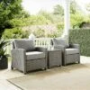 3pc Bradenton Outdoor Steel Arm Chairs Gray - Crosley -Garden & Outdoors GUEST 526f8735 18a1 414d 9ea4 59de78053eb4