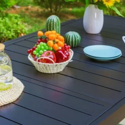 7pc Patio Dining Set With Rectangular Expandable Table & Reclining Chairs - Captiva Designs -Garden & Outdoors GUEST 5276d8ba a5b8 4eff b44a 94c430be7684