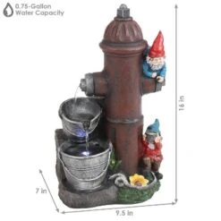 Sunnydaze Decor Sunnydaze 16"H Electric Polyresin Gnomes Climbing Fire Hydrant Outdoor Water Fountain With LED Light 19 Sunnydaze Decor Sunnydaze 16"H Electric Polyresin Gnomes Climbing Fire Hydrant Outdoor Water Fountain With LED Light -Garden & Outdoors GUEST 53f0e9fa 5827 415a 9a13 32e2b0c7720e