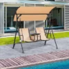 Outsunny 2 Person Covered Porch Swing With Pivot Storage Table, Cup Holder, & Adjustable Overhead Canopy -Garden & Outdoors GUEST 5537b478 ebdd 491c a21c ec2ab3702616
