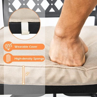 Tangkula 2/4 PCS Patio Swivel Dining Chairs Kitchen Garden Metal Armchairs W/Cushions 6 Tangkula 2/4 PCS Patio Swivel Dining Chairs Kitchen Garden Metal Armchairs W/Cushions - Image 4