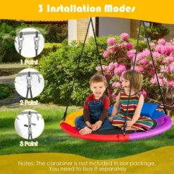 Costway 40'' Saucer Tree Swing Outdoor Round Platform Swing W/ Pillow & Handle 18 Costway 40'' Saucer Tree Swing Outdoor Round Platform Swing W/ Pillow & Handle -Garden & Outdoors GUEST 561d0562 e020 45aa 8a7f 879744b7c905