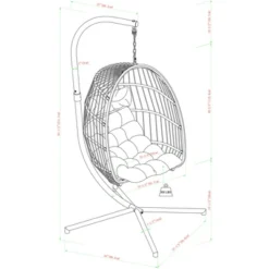 Toluca Hanging Outdoor Boho Egg Chair With Cushion - Saracina Home -Garden & Outdoors GUEST 56aea60f 8fb1 4dcb a5cc 5a0af51b2f08