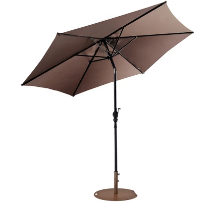 Costway 9ft Patio Umbrella Outdoor W/ 50 LBS Round Umbrella Stand W/ Wheels 16 Costway 9ft Patio Umbrella Outdoor W/ 50 LBS Round Umbrella Stand W/ Wheels - Image 14