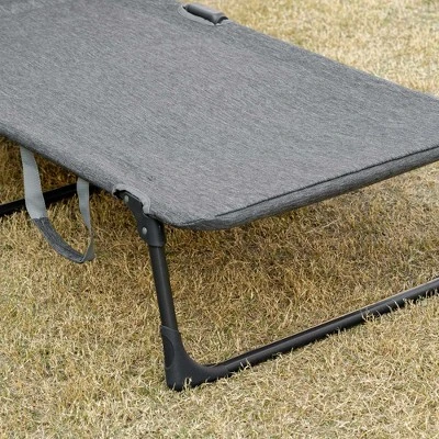 Outsunny Outdoor Folding Chaise Lounge Chair, Mesh Fabric Pool Chair With Adjustable Backrest, Pillow And Cup Holder For Poolside, Deck, Gray 7 Outsunny Outdoor Folding Chaise Lounge Chair, Mesh Fabric Pool Chair With Adjustable Backrest, Pillow And Cup Holder For Poolside, Deck, Gray - Image 5