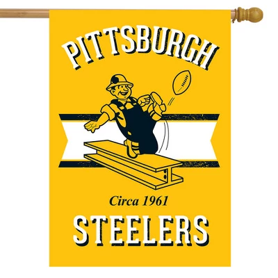 Briarwood Lane Retro Pittsburgh Steelers House Flag NFL Double-Sided 28" X 40" 3 Briarwood Lane Retro Pittsburgh Steelers House Flag NFL Double-Sided 28" X 40"