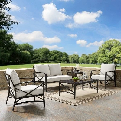 5pc Kaplan Outdoor Seating Set Oatmeal - Crosley 6 5pc Kaplan Outdoor Seating Set Oatmeal - Crosley - Image 4